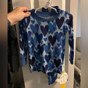 Blue Heart-Print Little Sleepies 2-piece NWT